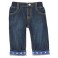 Calça jeans barra reversa coruja - 3 a 6 meses - Gymboree