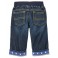 Calça jeans barra reversa coruja - 3 a 6 meses - Gymboree